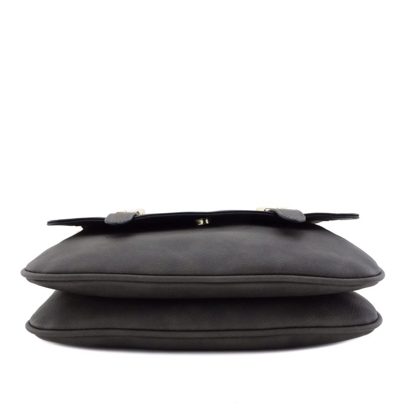 ALYSSA Double Compartment Large Flapover Crossbody Bag (Charcoal Grey) - Image 5
